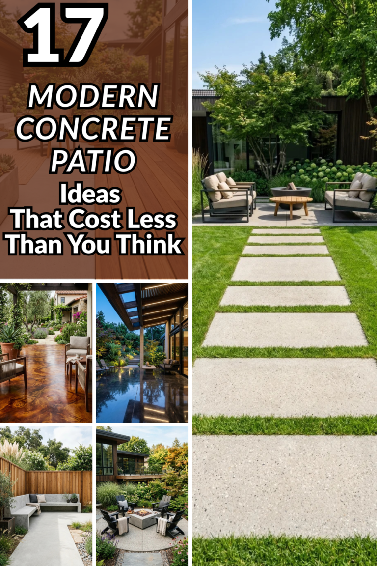17 Modern Concrete Patio Ideas That Cost Less Than You Think